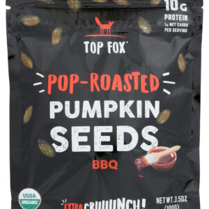 TOP FOX: Seeds Pop Rstd Pmkn Bbq, 3.5 OZ