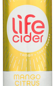 LIFE CIDER: Mango Citrus Sparkling Apple Cider Vinegar Lemonade, 12 fl oz