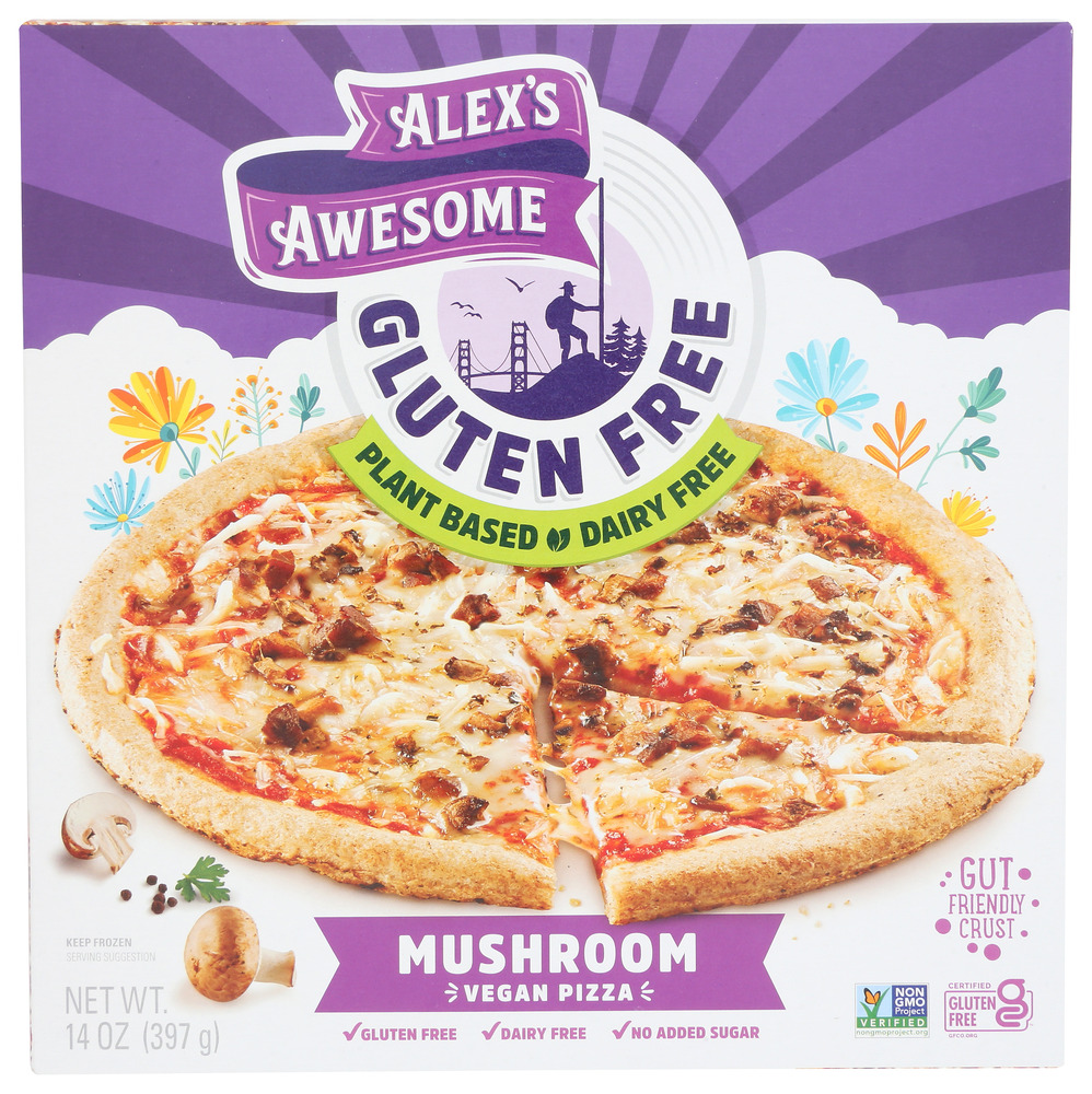 ALEXS AWESOME SOURDOUGH: Mushroom Vegan Pizza, 14 oz
