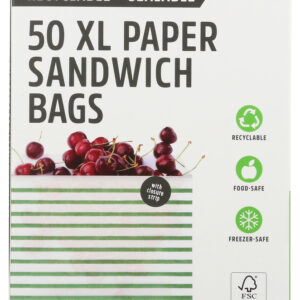 LUNCHSKINS: Paper Xl Sand Bag Stripe, 50 bx