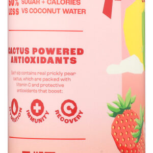 PRICKLEE: Wild Strawberry Plus Hibiscus Cactus Water, 12 fl oz