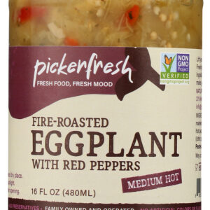 PICKERFRESH: Fire Roasted Eggplant With Red Peppers, 16 oz