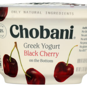 CHOBANI: Non-Fat Greek Yogurt Black Cherry on the Bottom, 5.3 oz