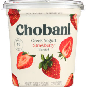 CHOBANI: Non-Fat Greek Yogurt Strawberry Blended, 32 oz