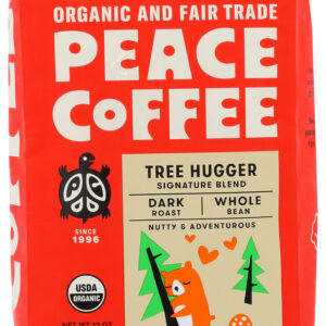 PEACE COFFEE: Coffee Whole Bean Treehug, 12 oz