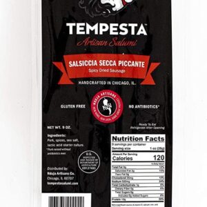 TEMPESTA ARTISAN SALAMI: Salsiccia Secca Piccante, 9 oz