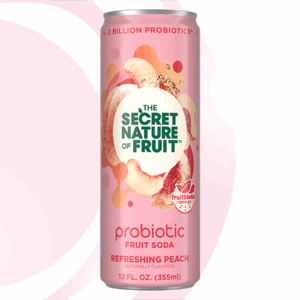 THE SECRET NATURE OF FRUIT: Soda Probiotic Refreshng Peach, 12 fl oz
