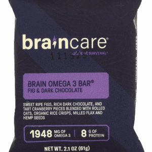 BRAINCARE: Brain Omega 3 Bar Fig and Dark Chocolate, 2.1 oz