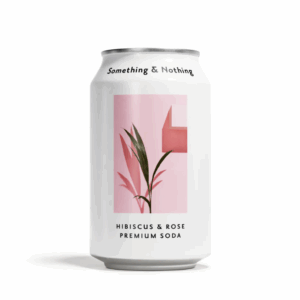 SOMETHING AND NOTHING: Hibiscus and Rose Premium Soda, 12 fl oz
