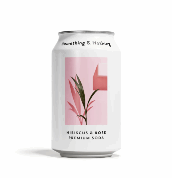 SOMETHING AND NOTHING: Hibiscus and Rose Premium Soda, 12 fl oz