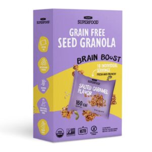PLANET SUPERFOODS: Brain Boost Salted Caramel Seed Granola Snack, 10.6 oz