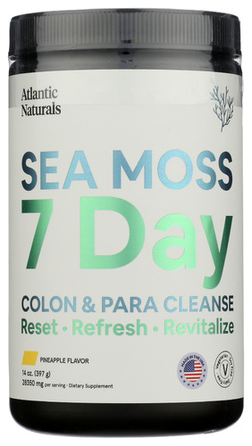 ATLANTIC NATURALS: Sea Moss 7 Day Colon and Para Cleanse Pineapple Flavor, 14 oz
