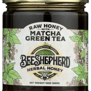 BEE SHEPHERD: Matcha Green Tea Raw Honey, 12 oz