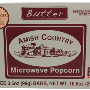 AMISH COUNTRY: Ladyfinger Butter Microwave Popcorn 3 Count, 10.5 oz