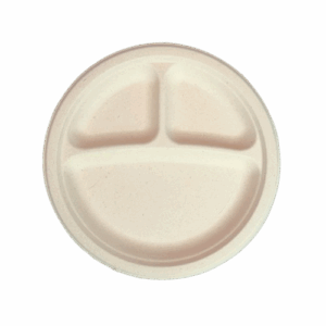 FARMERS FIBER: 9In Compostable Compartment Round Plate 20Ct, 1 ea
