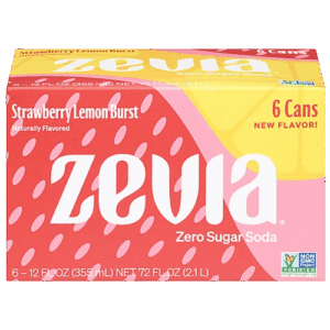 ZEVIA: Strawberry Lemon Burst Zero Sugar Soda 6Pk, 72 fl oz