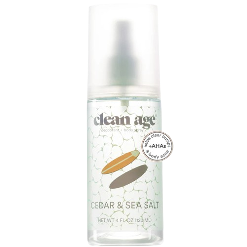 CLEAN AGE: Cedar and Sea Salt AHA Body Spray, 4 oz