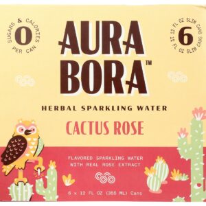 AURA BORA: Cactus Rose Herbal Sparkling Water, 72 fl oz
