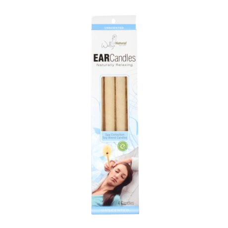 WALLY: Ear Candles Soy Unscented, 4 pc