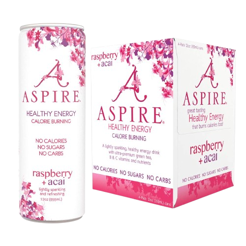 ASPIRE: Raspberry Acai Healthy Energy Drinks 4Pk, 48 fo