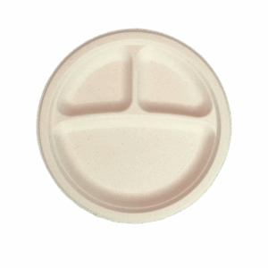 FARMERS FIBER: 10In Compostable Compartment Round Plate 20Ct, 1 ea