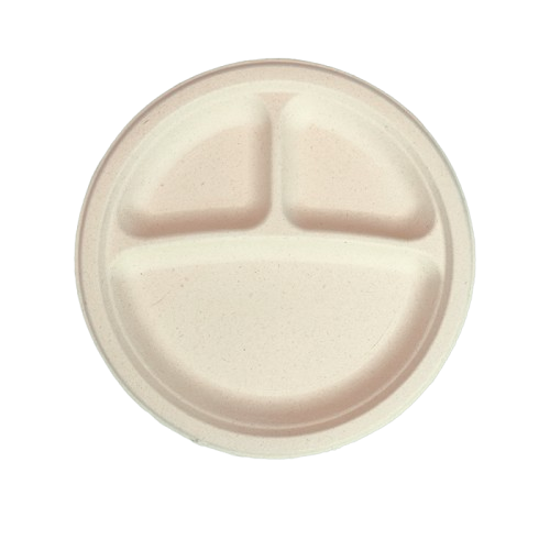 FARMERS FIBER: 10In Compostable Compartment Round Plate 20Ct, 1 ea