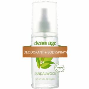 CLEAN AGE: Sandalwood AHA Body Spray, 4 oz