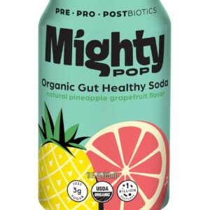 MIGHTY POP: Pineapple Grapefruit Soda, 12 fo