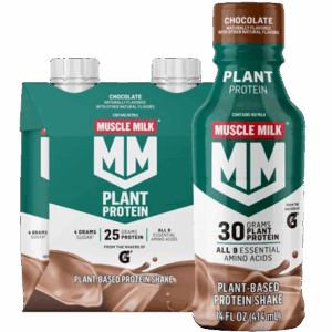 MUSCLE MILK: Plant Protein Shake Chocolate 4Pk, 44 fo