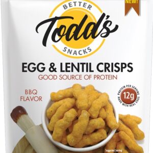 TODDS BETTER SNACKS: Bbq Egg Lentil Chips, 2.5 oz