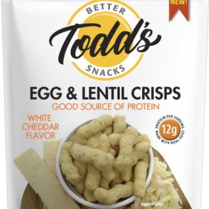 TODDS BETTER SNACKS: White Cheddar Egg Lentil Chips, 2.5 oz