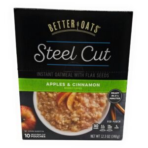 BETTER OATS: Steel Cut Apple Cinnamon Oatmeal, 12.3 oz