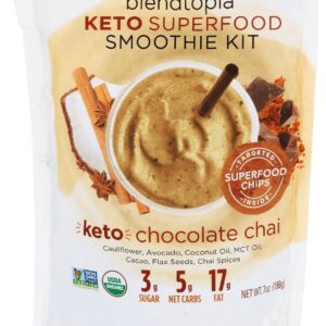 BLENDTOPIA: Keto Chocolate Chai Smoothie Kit, 7 oz