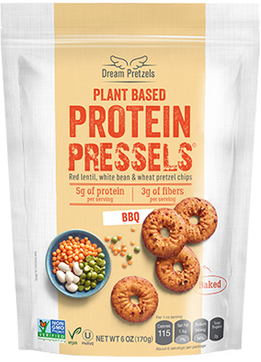 PRESSELS: Plant Based Protein Pretzels BBQ, 6 oz