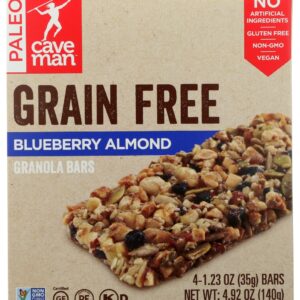 CAVEMAN FOODS: Blueberry Almond Grain Free Granola Bars, 4.92 oz