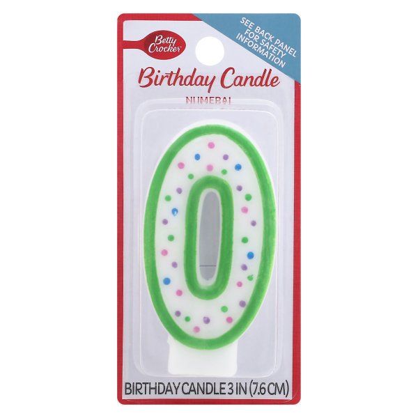 BETTY CROCKER: Birthday Candle Numeral 0, 1 ea