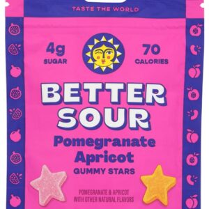 BETTER SOUR: Pomegranate Apricot Gummy Candy, 1.8 oz