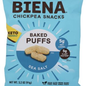 BIENA: Sea Salt Baked Puffs, 3.2 oz