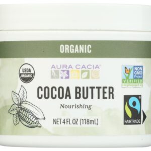 AURA CACIA: Organic Fair Trade Certified Cocoa Butter, 4 oz