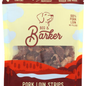 BEG AND BARKER: Pork Loin Strips Dog Treats, 4 oz