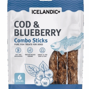ICELANDIC PLUS: Cod and Blueberry Combo Sticks For Dogs, 2 oz