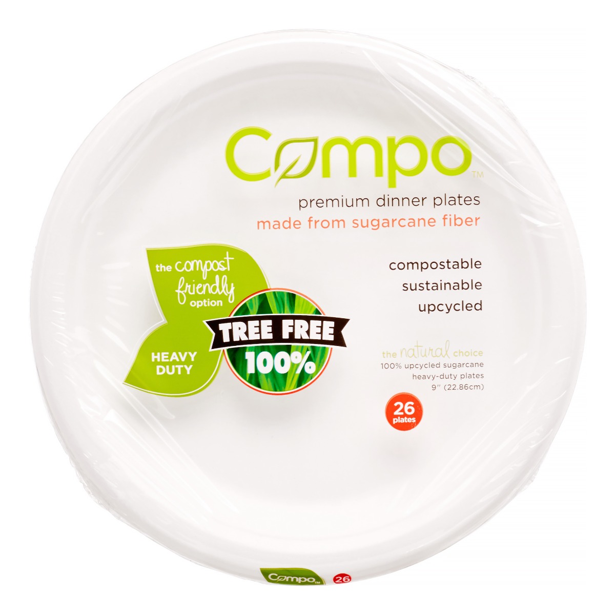 ULTRA GREEN: Dinner Plates 9 In, 26 pc