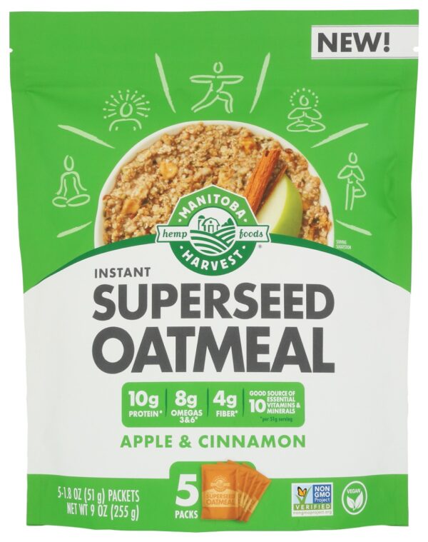 MANITOBA HARVEST: Superseed Oatmeal Apple and Cinnamon, 9 oz