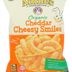 ANNIES HOMEGROWN: Organic Cheddar Cheesy Smile Puffs, 4 oz