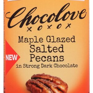 CHOCOLOVE: Maple Glazed Salted Pecans In Strong Dark Chocolate, 3.2 oz