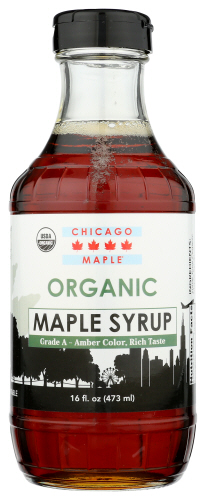 CHICAGO MAPLE: Organic Maple Syrup Glass, 16 fl oz