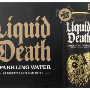 LIQUID DEATH: Sparkling Water Carbonated Artesian Water 8Pack, 153.6 fl oz