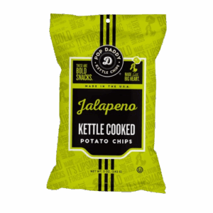POP DADDY POPCORN & PRETZELS: Jalapeno Kettle Cooked Potato Chips, 5 oz