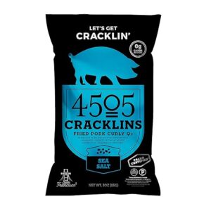 4505 MEATS: Cracklins Sea Salt Fried Pork Curly Qs, 3 oz