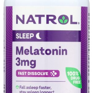 NATROL: Melatonin Fast Dissolve Strawberry Tablets 3mg, 90 tb